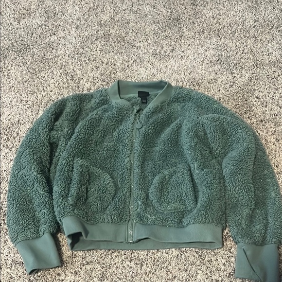All in Motion Green Teddy Bomber Jacket - Picture 1 of 3